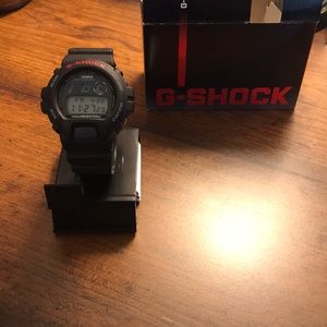 Black watch, red lettering, digital G-Shock